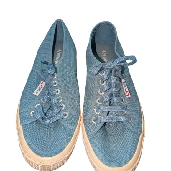 🛍️Superga Blue Canvas Sneakers with Chunky Outsole - Picture 3 of 4